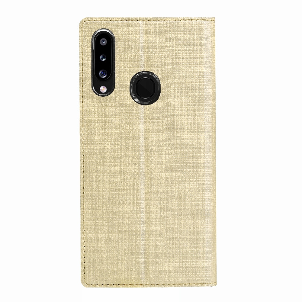 Case Samsung Galaxy A20s #เคสฝาพับหนัง PU VILI DMX Cross Texture Leather คุณภาพดี