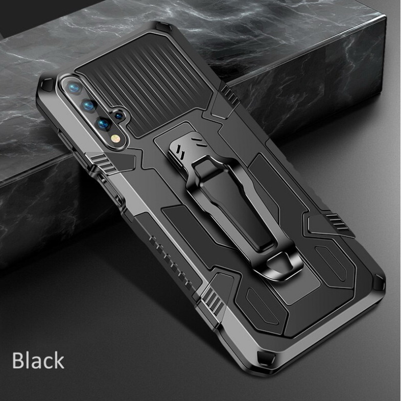 เคส Huawei Nova 5T #เคสฝาหลังกันกระแทกมีคลิบหนีบ ไฮบริด พลาสติก+TPU Heavy Duty Rugged Hybrid