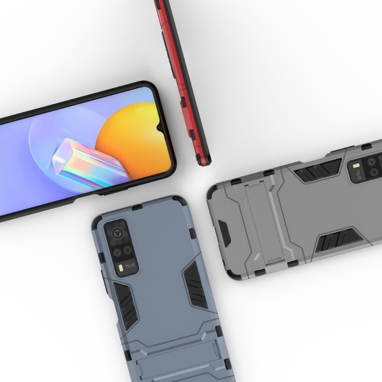 เคส Vivo Y31 2021 #เคสฝาหลังพลาสติก ไฮบริด TPU + Kickstand