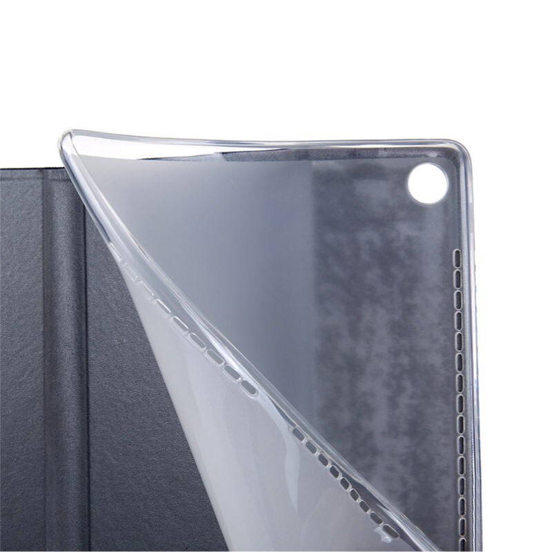 เคส Huawei MediaPad M5 8.4 นิ้ว #เคสฝาพับหนัง PU ผิวผ้าคุณภาพสูง Silicon+Cloth PU Leather Skin
