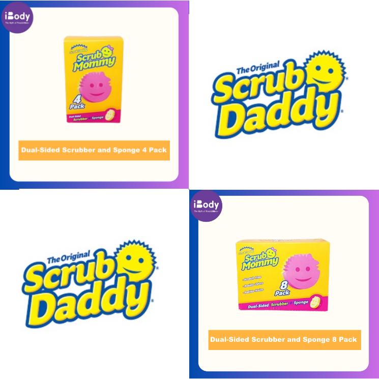 [Scrub Daddy] Scrub Mommy® Dual-Sided Scrubber and Sponge ที่ขัด + ฟองน้ำ ฟองน้ำอเนกประสงค์ แบบ 2 ด้าน