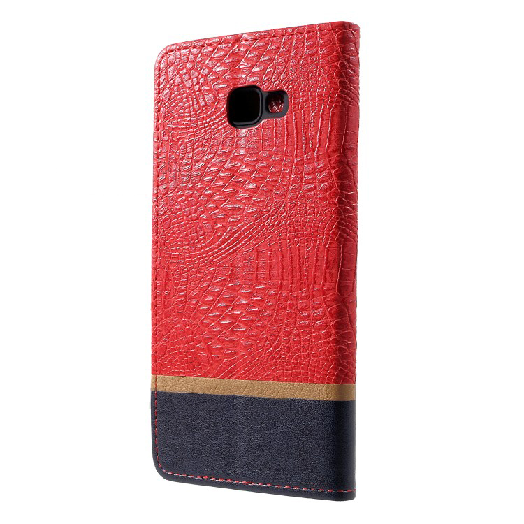เคส Samsung Galaxy J4+ #เคสฝาพับหนัง PU ผิวหนังจระเข้ Crocodile Texture Splicing PU Leather