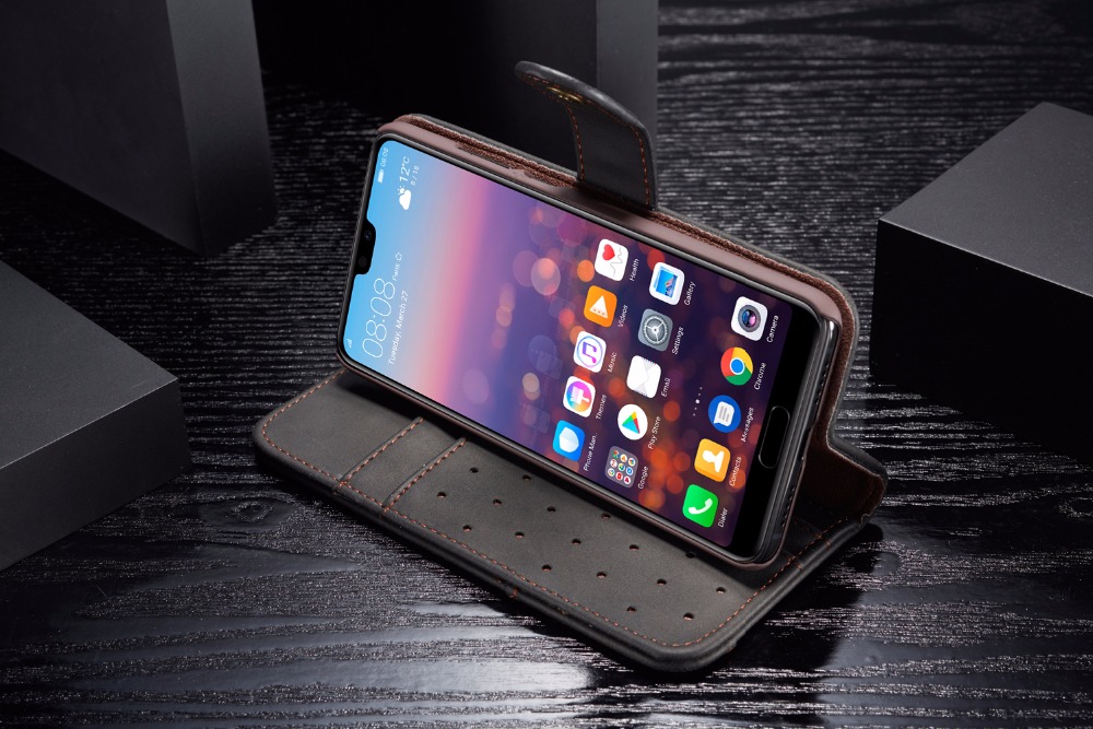Case Huawei P20 Pro #เคสฝาพับหนังแยกแบบกระเป๋าสตางค์สไตล์ย้อนยุคพับตั้งได้ Retro Style Split Leather Wallet