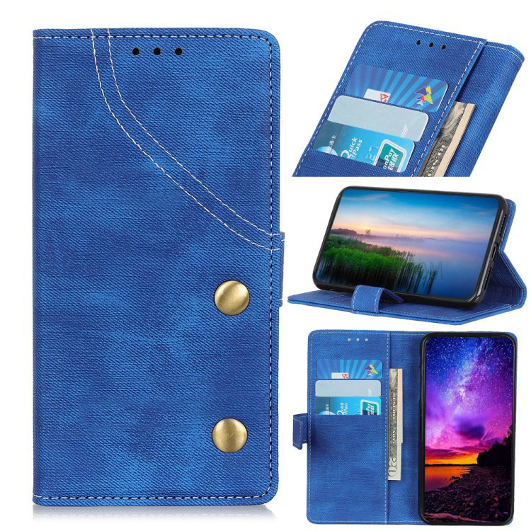 เคส Samsung Galaxy A10 #เคสฝาพับหนัง PU ผิวยีนส์ผ้ากระเป๋าสตางค์ Jeans Cloth Wallet Stand Leather