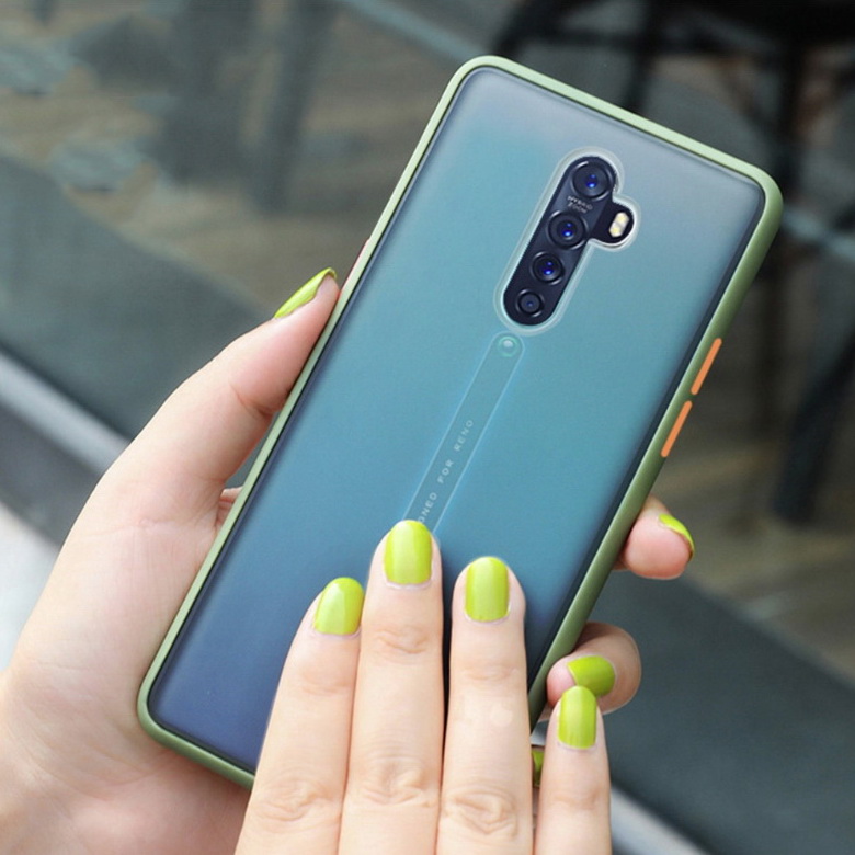 Case Oppo reno 2 #เคสฝาหลังซิลิโคนโปร่งแสงขอบนิ่ม Frosted Translucent Silicone Case