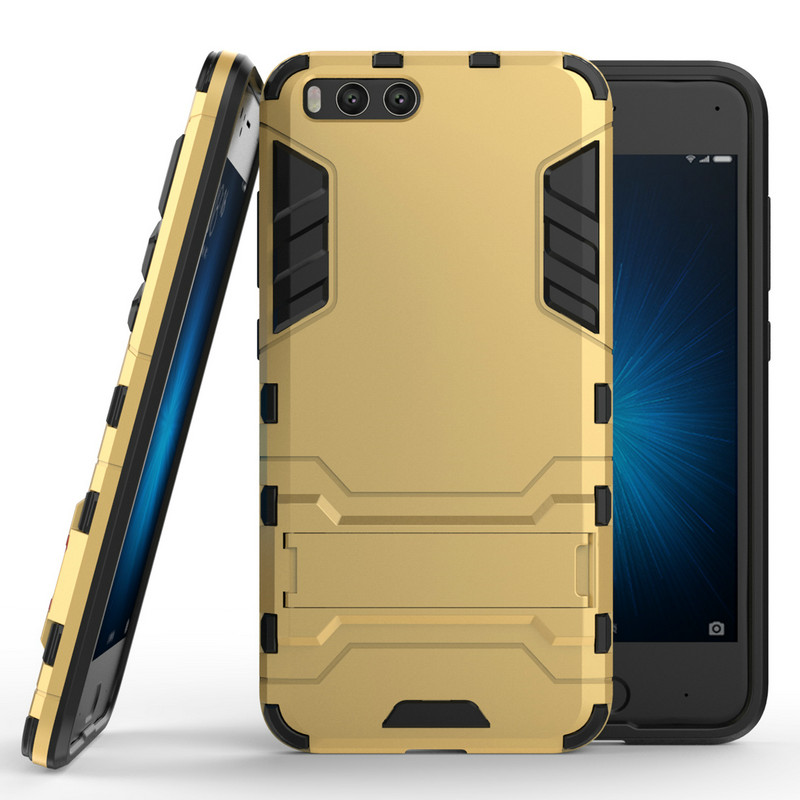 เคส Xiaomi Mi 6 #เคสฝาหลังพลาสติก ไฮบริด TPU + Kickstand เคสแข็งแรงสวยงาม