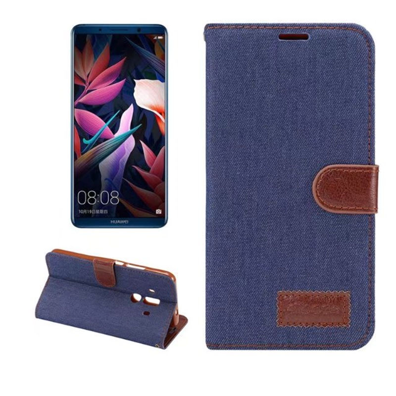 Case Samsung Galaxy Note 9 #เคสฝาพับหนัง PU แบบกระเป๋าสตางค์ผิวยีนส์พับตั้งได้