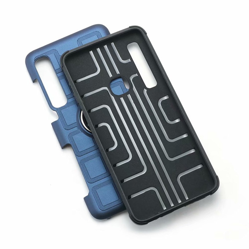 Case Samsung Galaxy A9 (2018) #เคสฝาหลังไฮบริด PC+TPU ลายรูปแบบทางเรขาคณิตมีแหวนสวมนิ้วติดแม่เหล็ก