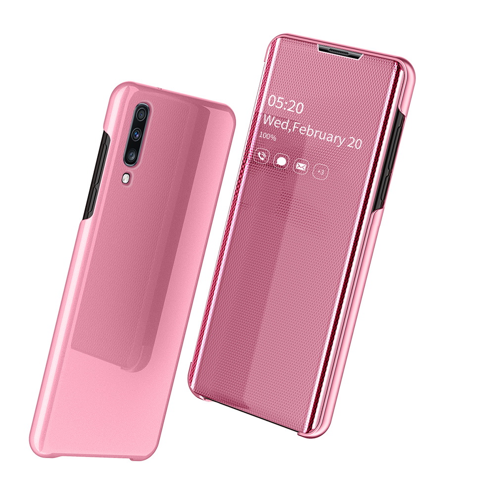 Case Samsung Galaxy A70 #เคสฝาพับแบบ Window Mirror Surface
