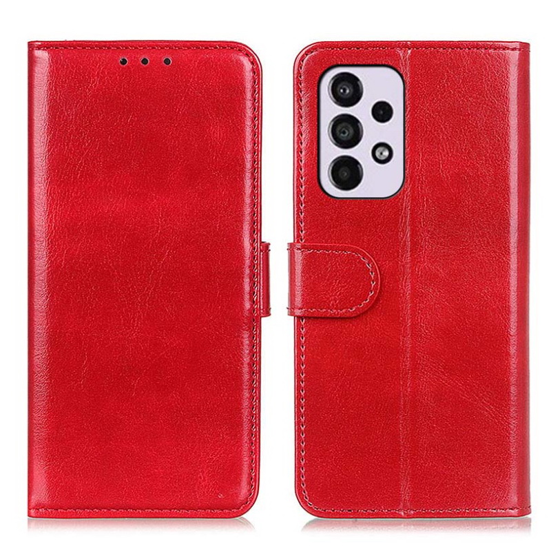 เคส Samsung Galaxy A33 5G #เคสฝาพับวัสดุหนัง PU ผิวเรียบมีสไตล์ Leather Material Simple Stylish Phone Cover