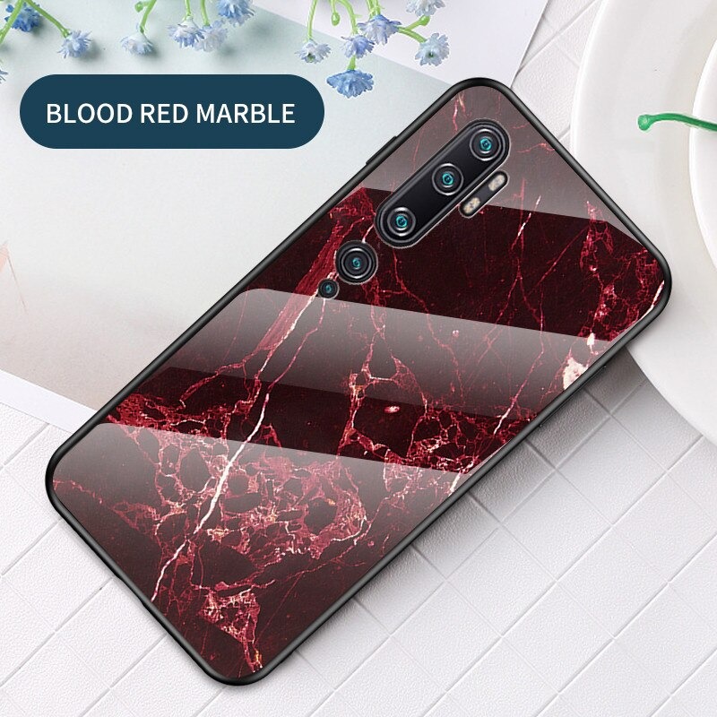 เคส Xiaomi Mi Note 10 Pro #เคสฝาหลัง Gradient Color ลายหินอ่อน Glass + PC + TPU Hybrid Case
