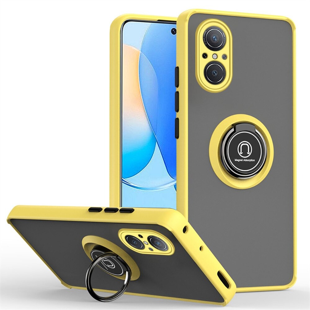 เคส Huawei Nova 9 SE #เคสฝาหลังซิลิโคนแข็ง โปร่งแสง ผิวด้านมีแหวนสวมนิ้ว Finger Ring Kickstand