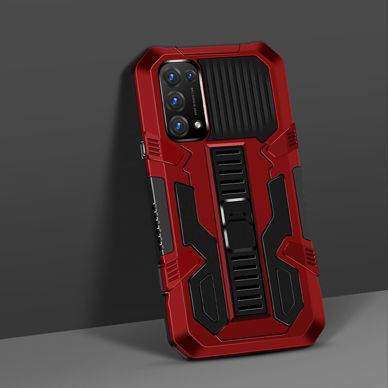 Case OPPO Reno 5 / Reno 5 5G #เคสฝาหลังพลาสติก ไฮบริด TPU + Kickstand Case Armor Stlye TPU Soft Rubber