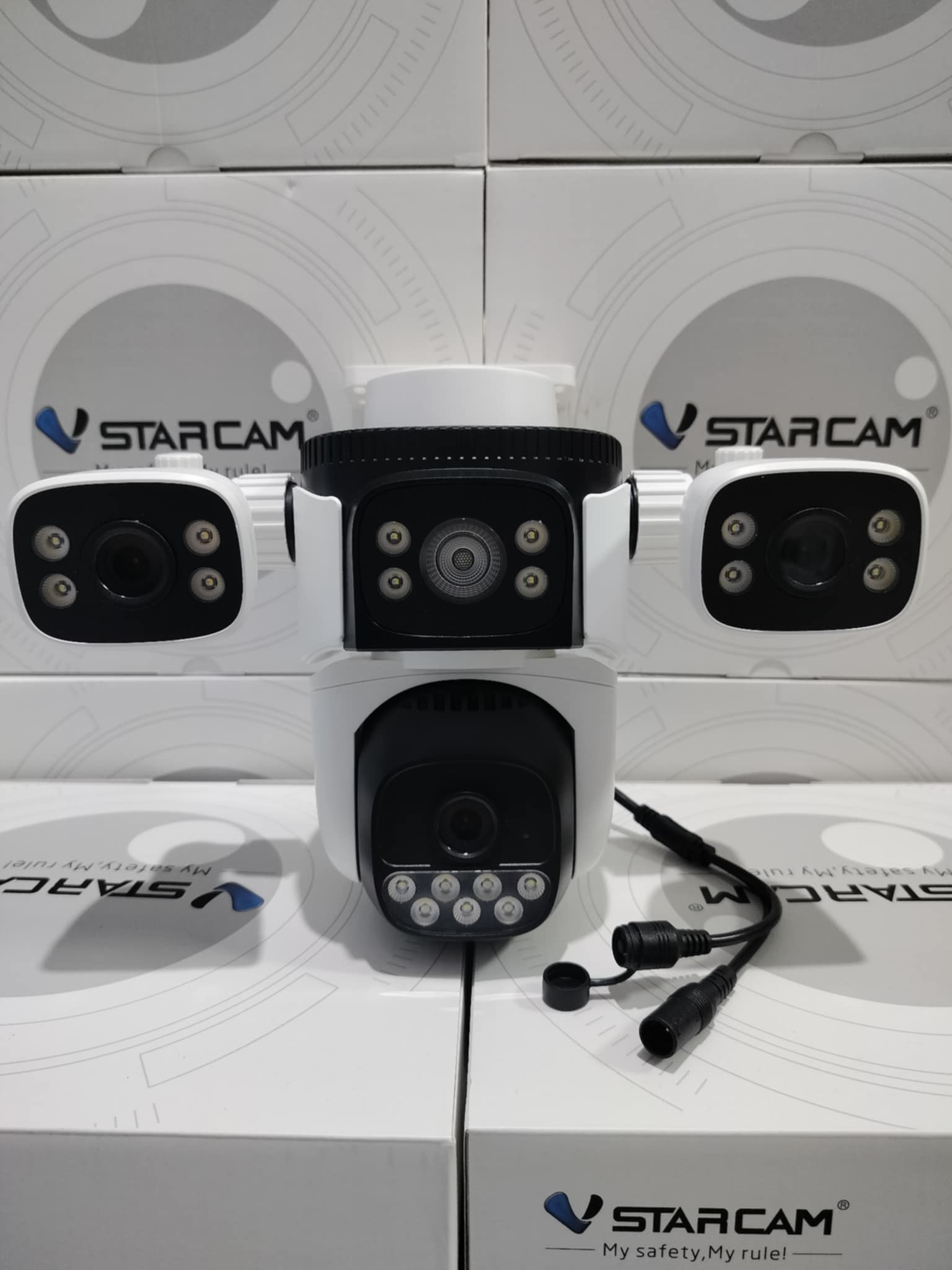 Vstarcam Vstarcam กล้องวงจรปิดภายนอกแบบใส่ซิมการ์ด กล้อง3เลนส์3มุมมอง รุ่นCG621SR ความคมชัด2ล้านทั้งสามเลนส์ ขาว