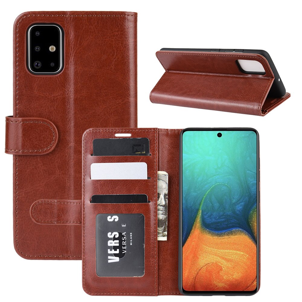 Case Samsung Galaxy A51 #เคสฝาพับหนัง PU ผิวหนังม้าสไตล์กระเป๋าสตางค์