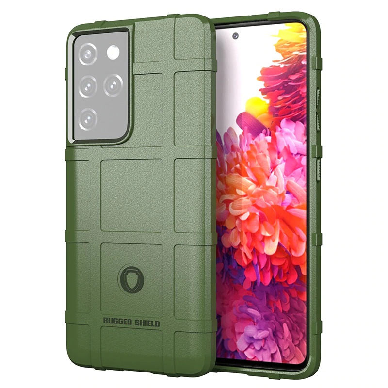 เคส Samsung Galaxy S21 Ultra 5G #เคสฝาหลัง Rugged Shield Series Soft Silicone Shock Absorption Matte กันกระแทก