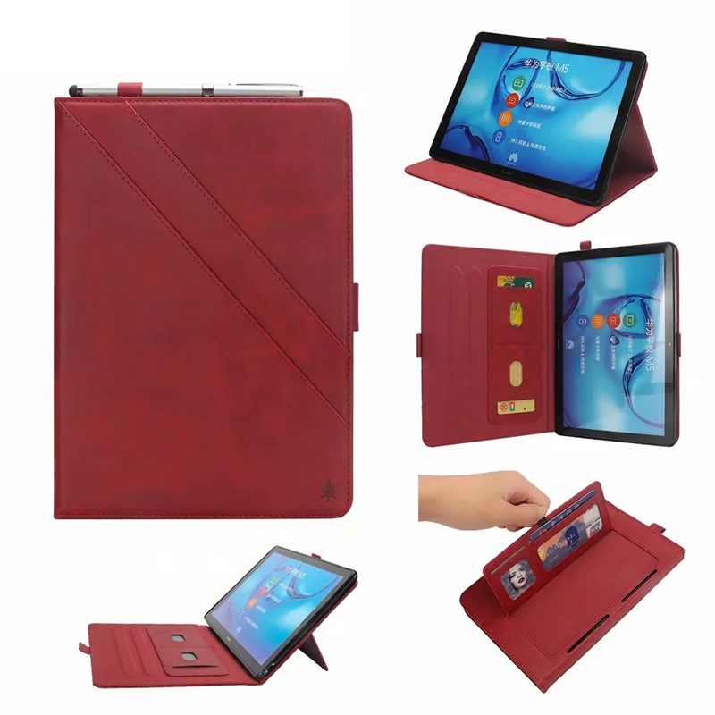 เคส Huawei Mediapad M5 Pro 10.8 นิ้ว #เคสแบบฝาพับหนัง PU ช่องเสียบการ์ดภายนอกและภายใน Flip Card Slots Stand Leather