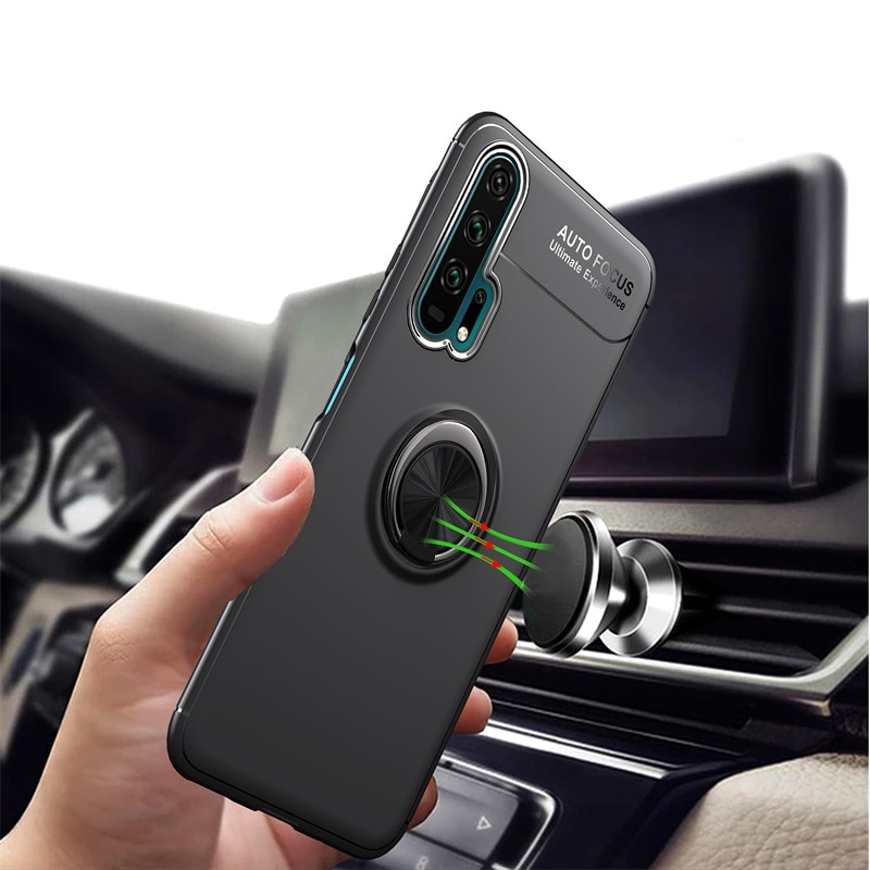 Case Huawei Nova 6 #เคสฝาหลัง TPU Finger Ring Kickstand (แผ่นโลหะแบบ Built-in)