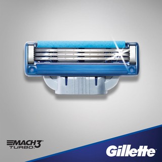 Gillette® Mach3 Turbo™ Razor Blades Refills 2, 4, 5, 8, 10, 15 Cartridges ใบมีดโกน ยิลเลตต์ มัคทรี เทอร์โบ (เฉพาะใบมีด)