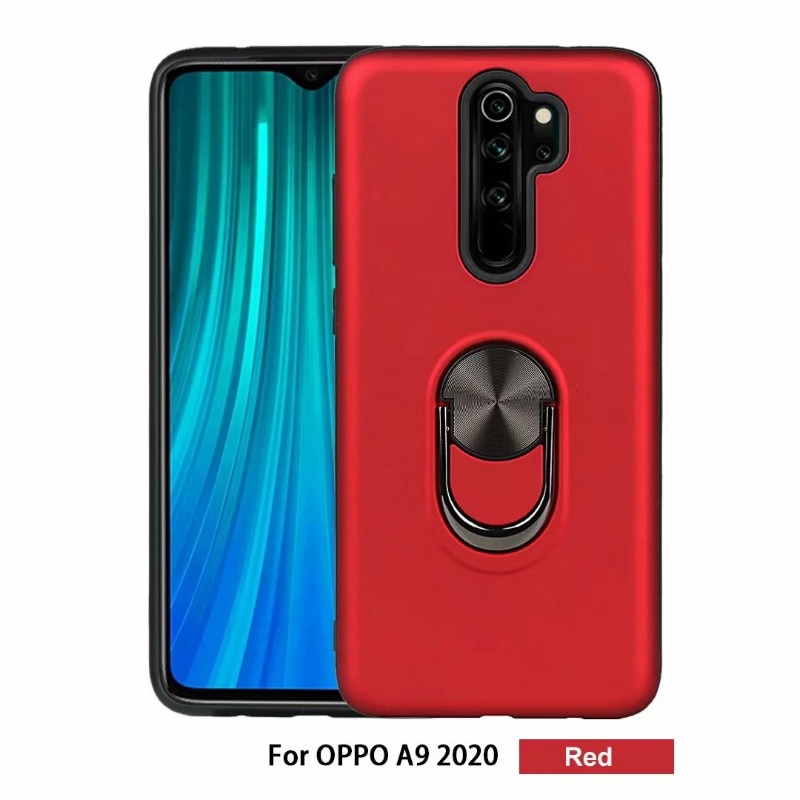 Case OPPO A9 (2020) #เคสแบบฝาหลัง PC + TPU Combo ที่ถอดแยกออกได้พร้อมแหวนสวมนิ้วเป็นขาตั้งได้