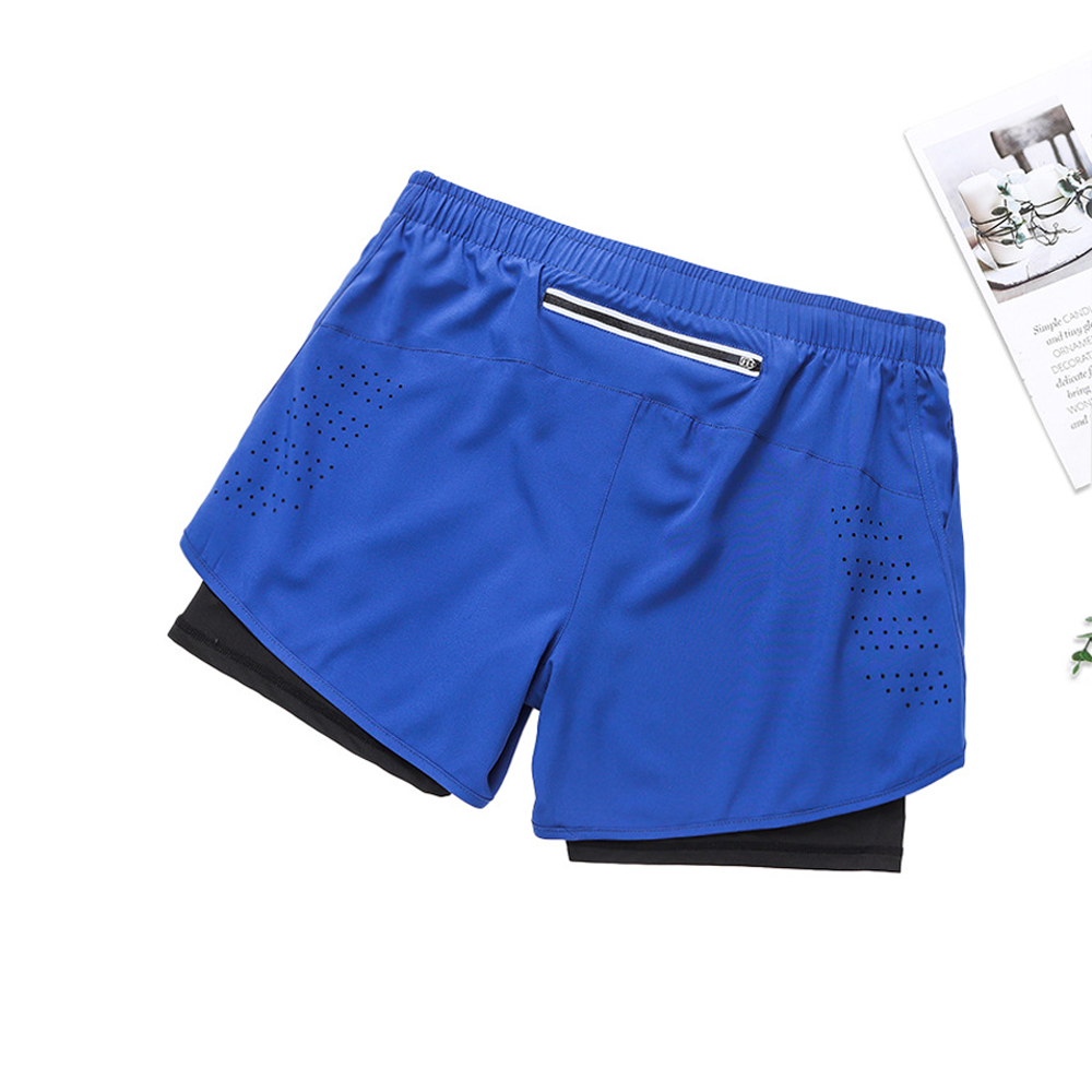 กางเกงวิ่งมาราธอน 2-in-1 โลโก้เรืองแสง (F26)