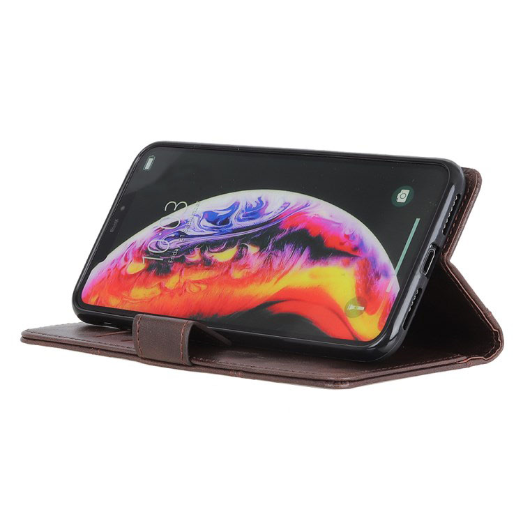 Case Samsung Galaxy A30/A20 #เคสฝาพับหนัง PU การตกแต่งแบบริ้ว Rivet Decor Crazy Horse Texture