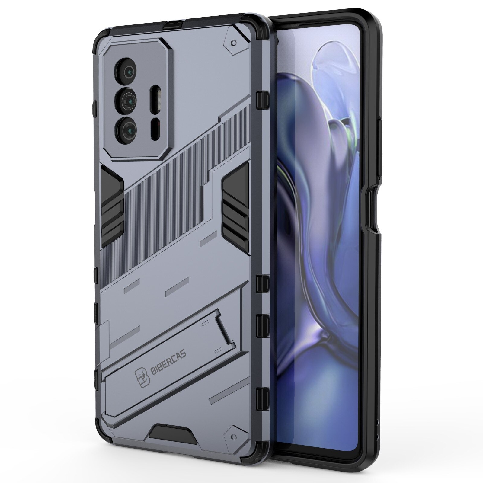 เคส Xiaomi 11T / 11T Pro#เคสฝาหลังพลาสติก ไฮบริด TPU + Kickstand