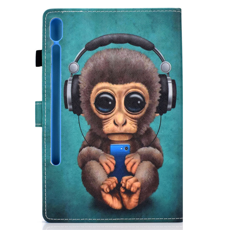 Case Samsung Galaxy Tab S7 SM-T870 SM-T875 #เคสฝาพับหนัง PU พิมพ์ลาย Pattern Printing Stand Leather
