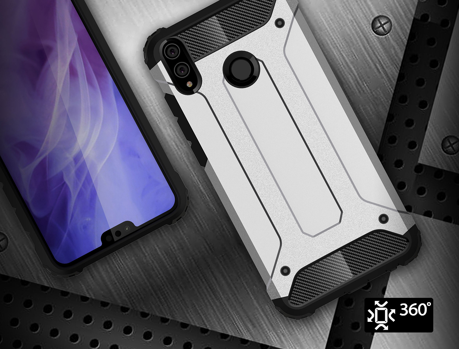 เคส Honor 8X #เคสฝาหลังเกราะป้องกัน ไฮบริด พลาสติก+TPU Heavy Duty Rugged Hybrid