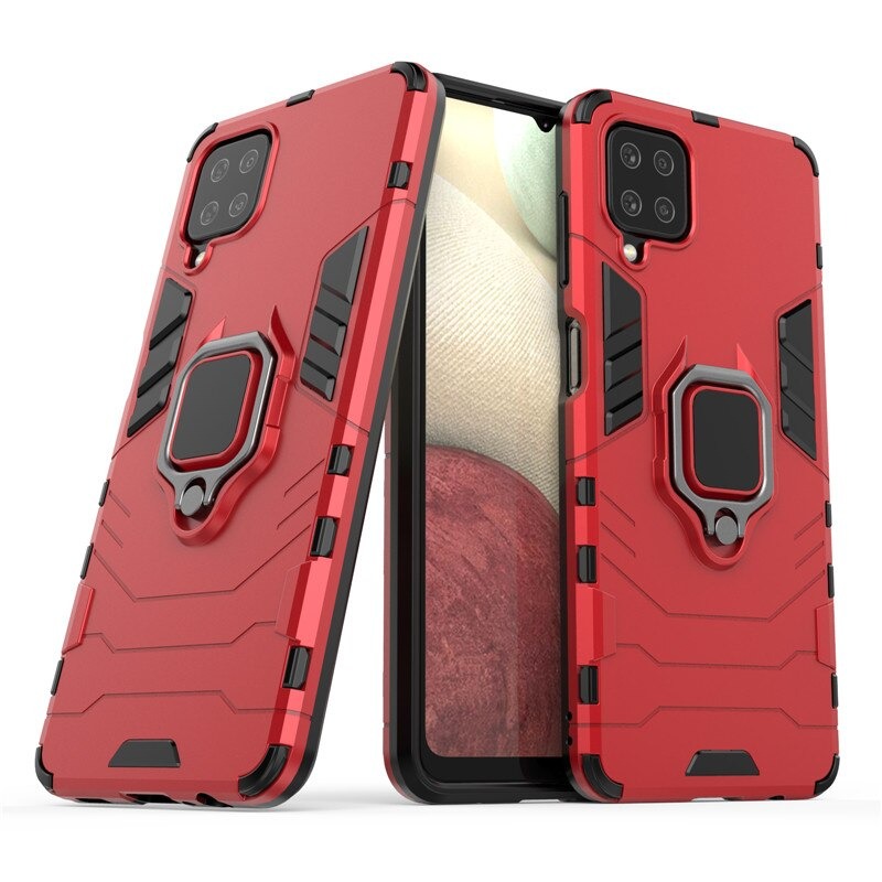 เคส Samsung Galaxy A42 5G #เคสฝาหลังพลาสติกแข็ง +TPU Hybrid Case มีแหวนสวมนิ้วโลหะ