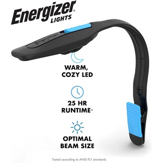Energizer® Clip on Book Light ไฟ LED แบบหนีบ ใส่ถ่าน ไฟฉาย ไฟอ่านหนังสือ