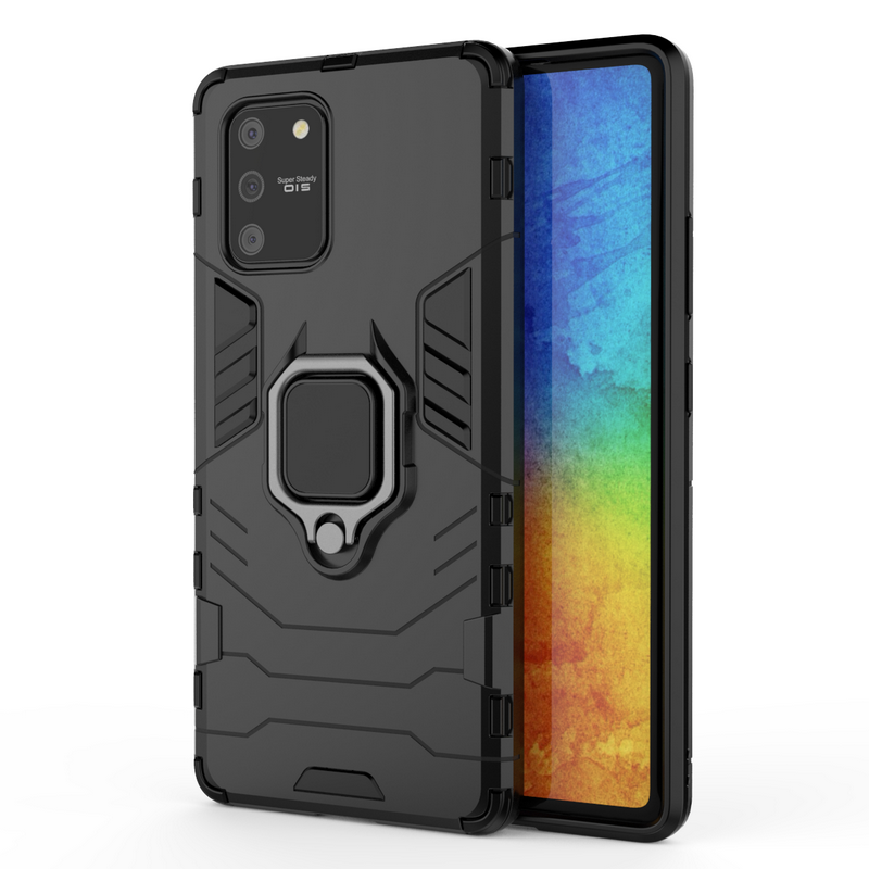 Case Samsung Galaxy S10 Lite #เคสฝาหลังพลาสติกแข็ง +TPU Hybrid Case มีแหวนสวมนิ้วโลหะ