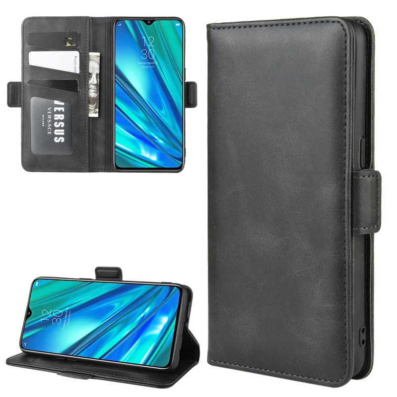 เคส Realme 5 Pro #เคสฝาพับหนัง PU มีแถบปิดแม่เหล็กสไตล์กระเป๋าสตางค์