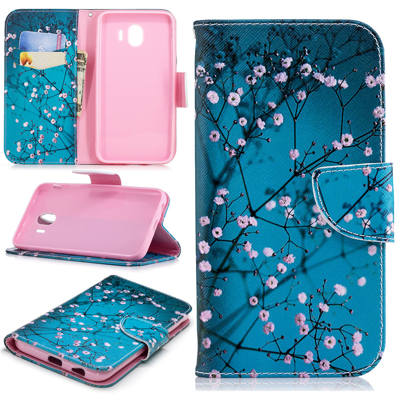 Case Samsung Galaxy J4 (2018) #เคสฝาพับกระเป๋าสตางค์หนัง PU พิมพ์ลายสวยงามน่ารักๆ Pattern Printing Leather Wallet