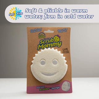 [Scrub Daddy] Scrub Mommy Dye Free Dual-Sided Scrubber+Sponge ฟองน้ำทำความสะอาดอเนกประสงค์ ฟองน้ำหน้ายิ้มสีขาว