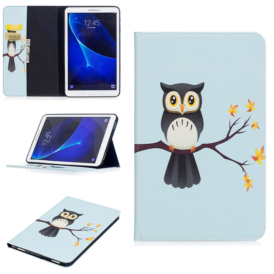 เคส Samsung Galaxy Tab A 10.1(2016) T580 T585 #เคสฝาพับหนัง PU สไตล์กระเป๋าสตางค์พิมพ์ลายน่ารักๆ