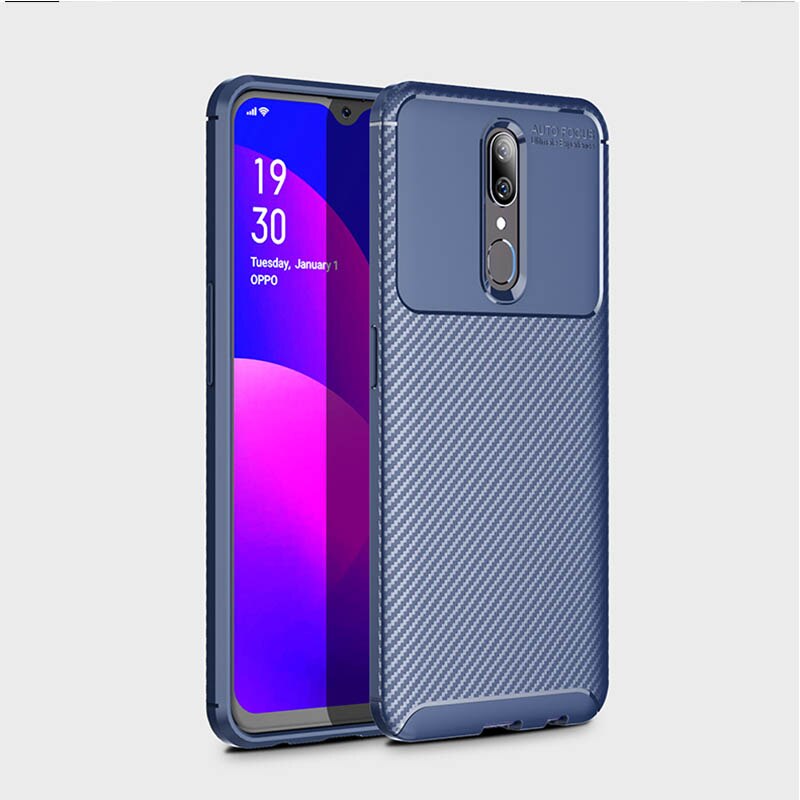 เคส OPPO F11 #เคสฝาหลังนิ่ม Carbon Fiber Anti-drop TPU Protection