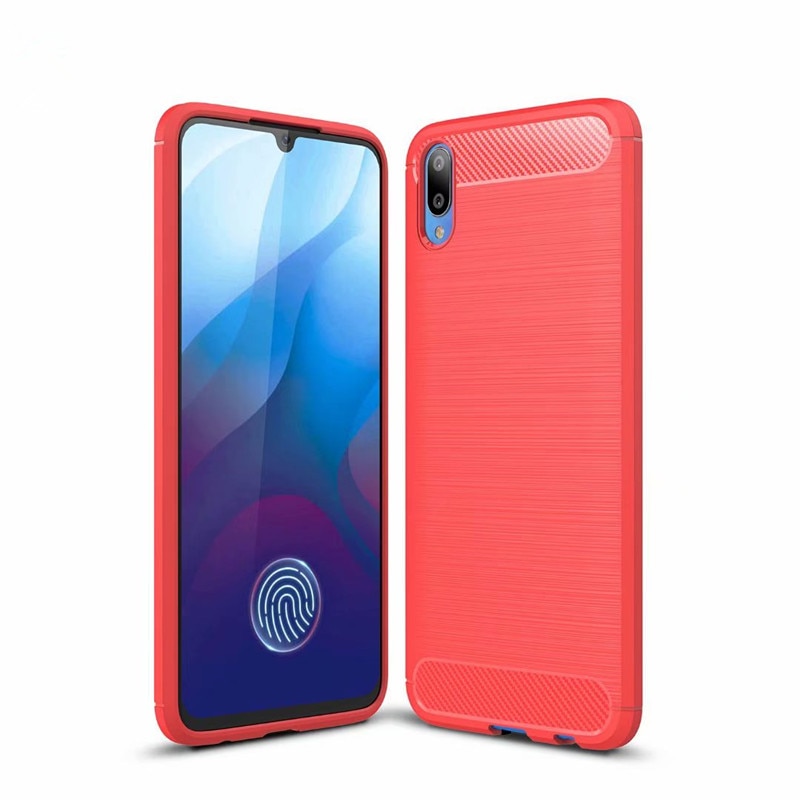 Case vivo V11 / V11 Pro #เคสฝาหลังตกแต่งคาร์บอนไฟเบอร์ ผิวขัดแปรง Brushered TPU Back Case
