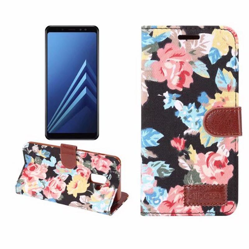 เคส iphone 7 plus / 8 plus #เคสฝาพับหนัง PU ลายดอกไม้สีสันสวยงามทันสมัย