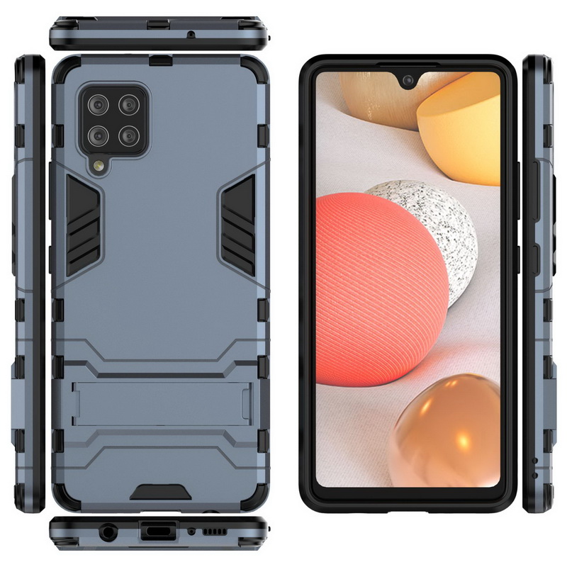 เคส Samsung Galaxy A42 5G #เคสฝาหลังพลาสติก ไฮบริด TPU + Kickstand