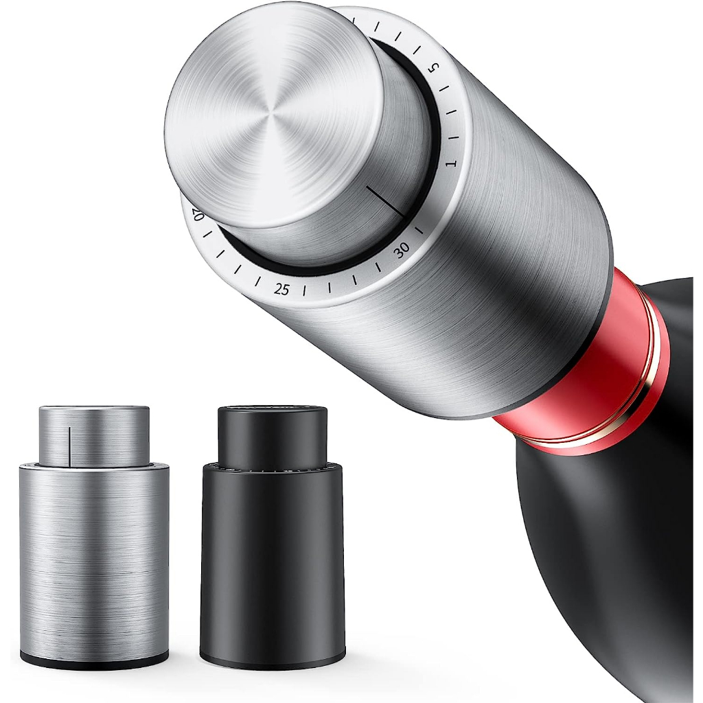 (Hanlomele) Wine Bottle Stoppers Stainless Steel Wine Savers 2 Pack จุกขวดไวน์ จุกไวน์สูญญากาศ ที่เก็บไวน์สแตนเลส