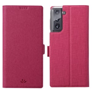 Case Samsung Galaxy S21 #เคสฝาพับหนัง PU VILI DMX Cross Texture Leather คุณภาพดี