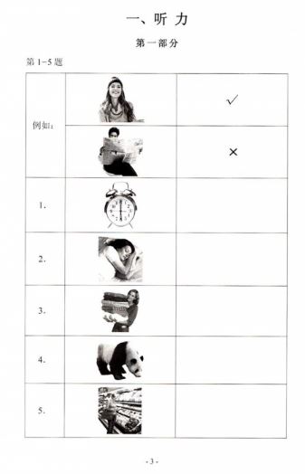 หนังสือข้อสอบ Official Examination Papers of HSK Level 1 汉语水平考试真题集HSK(1级) Official Examination Papers of HSK Level 1