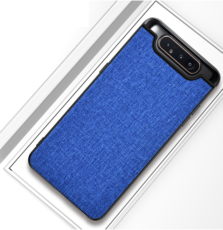 เคส Samsung Galaxy A80 #เคสฝาหลังเคลือบผิวผ้า Matte Cloth PU + PC + TPU Hybrid