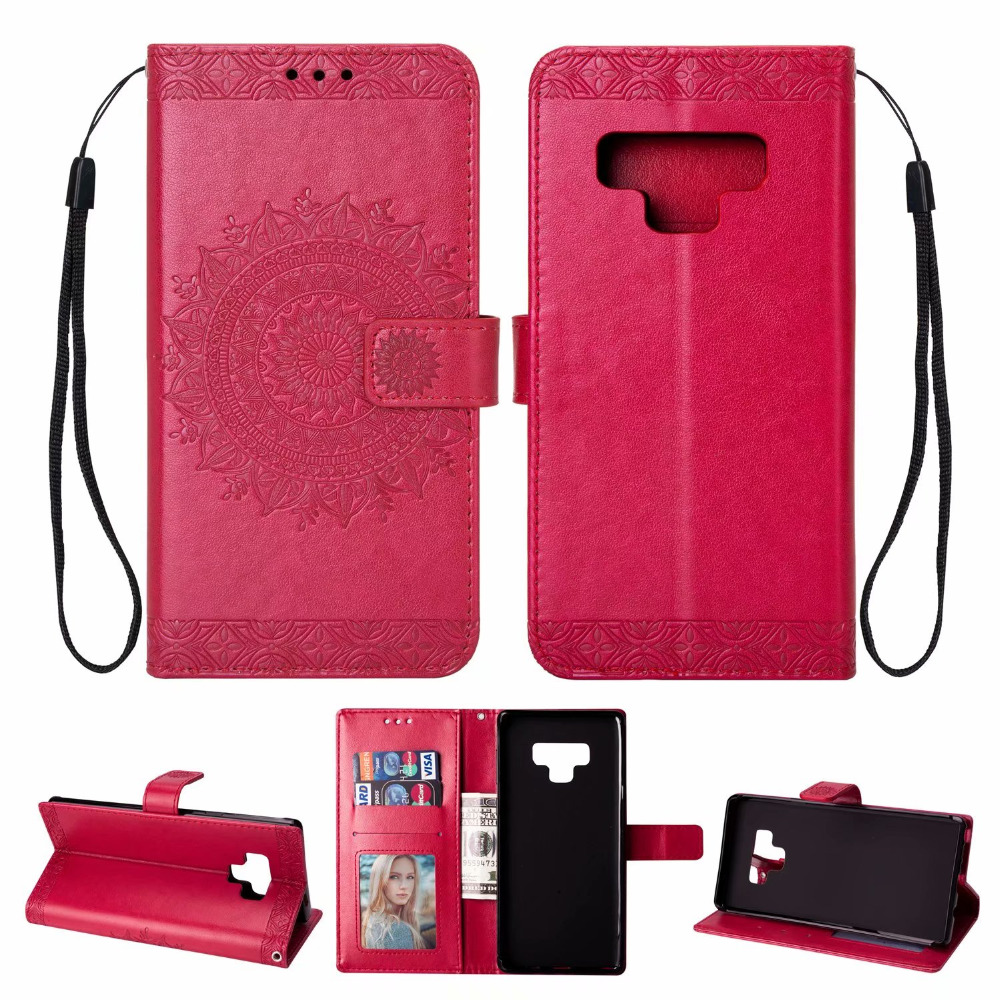 Case Samsung Galaxy Note 9 #เคสฝาพับ Imprint รูปแบบ Totem สไตล์กระเป๋าสตางค์