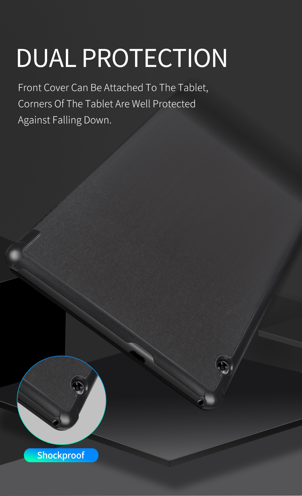 Case Huawei MediaPad T5 10 #เคสแบบฝาพับผิวเนื้อผ้า DUXDUCIS Domo Series Cloth Texture Tri-fold Stand PU Leather Smart Flip Case