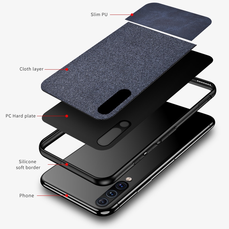 Case Huawei Y9s #เคสฝาหลังรูปแบบ Cloth Texture PU Leather + TPU