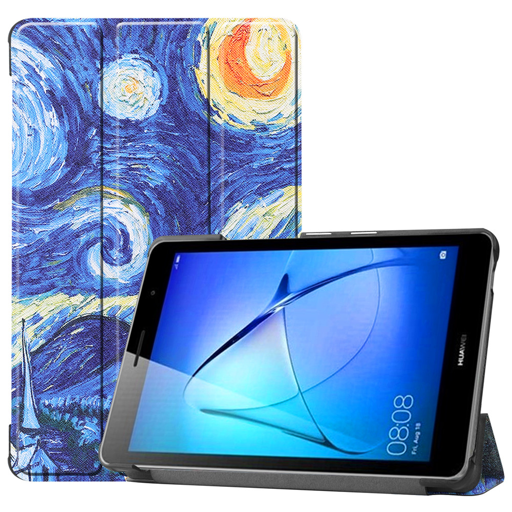 Case Huawei MatePad T8 8 นิ้ว #เคสแบบฝาพับหนัง PU พิมพ์ลาย Patterned Tri-fold Stand Leather Case