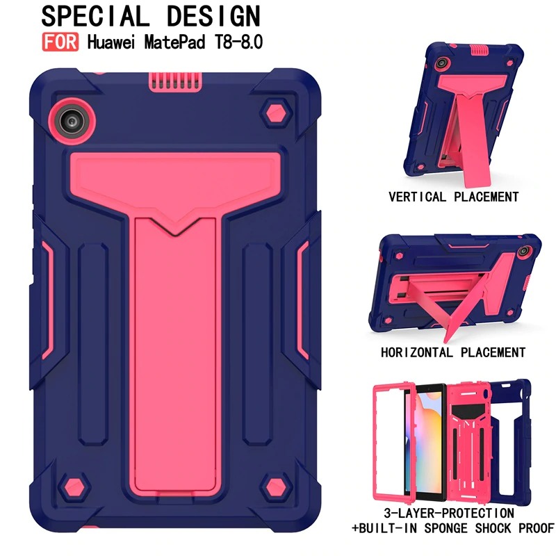 Case Huawei MatePad T8 8 นิ้ว #เคสฝาหลังกันกระแทกมีขาตั้ง Kickstand PC Silicone Armour Defender