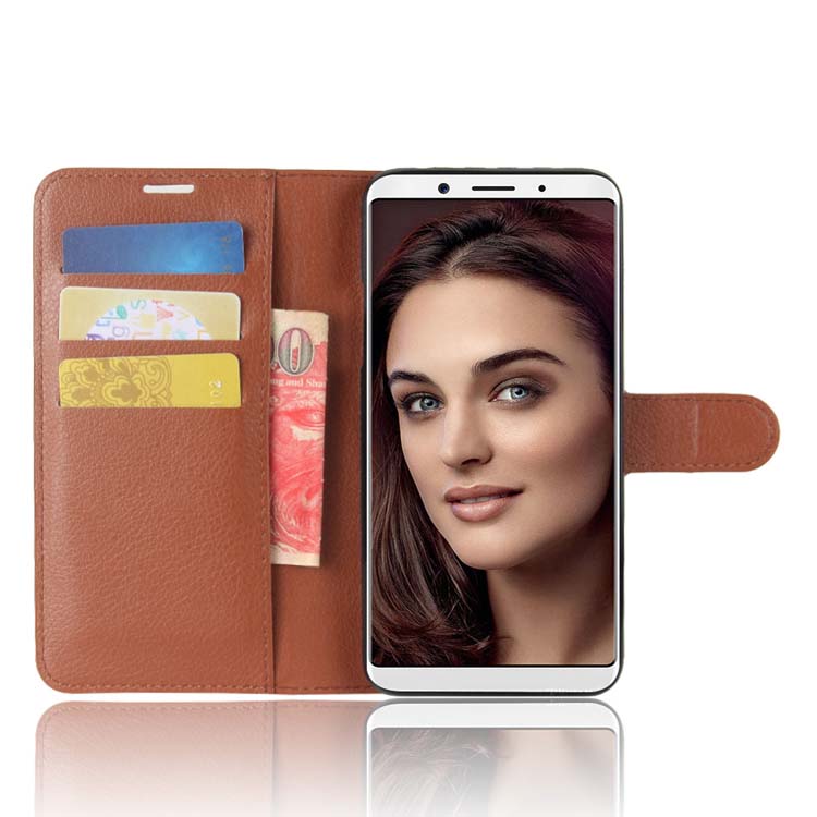 Case OPPO F5 #เคสแบบฝาพับสไตล์กระเป๋าสตางค์หนัง PU ผิวลิ้นจี่ สีสันสวยงามทันสมัย